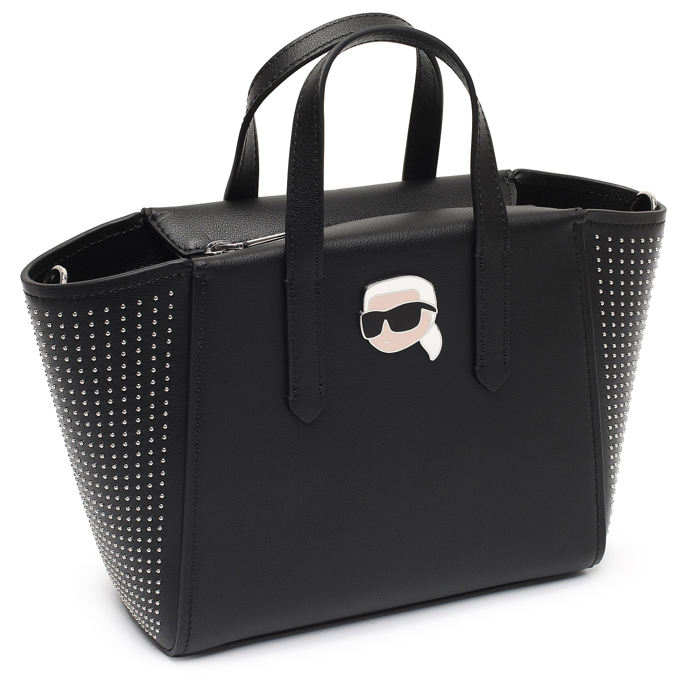 Кожаная сумка с клепками Karl Lagerfeld Ikonik 2.0