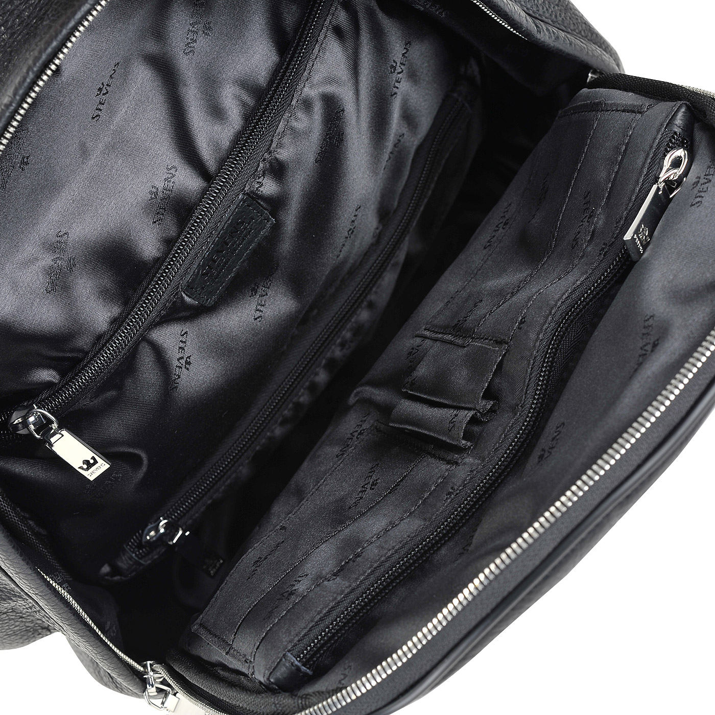 Кожаный черный рюкзак Stevens 