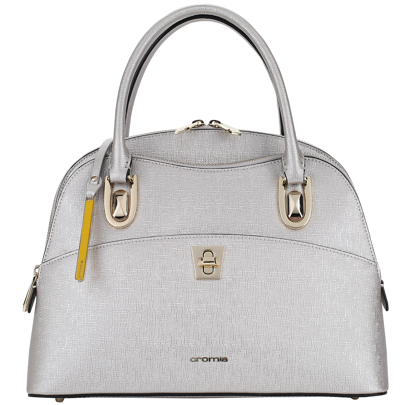 Cromia Женская сумка из серебристого сафьяна