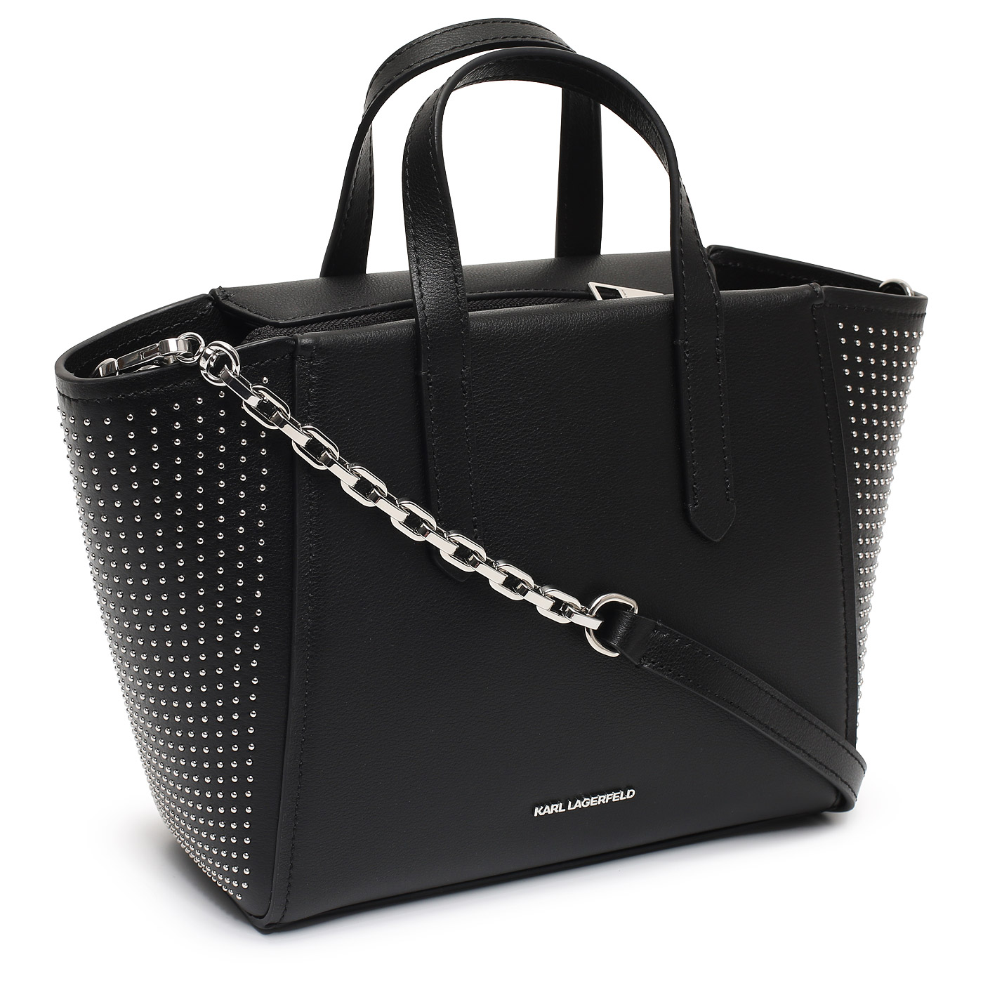 Кожаная сумка с клепками Karl Lagerfeld Ikonik 2.0