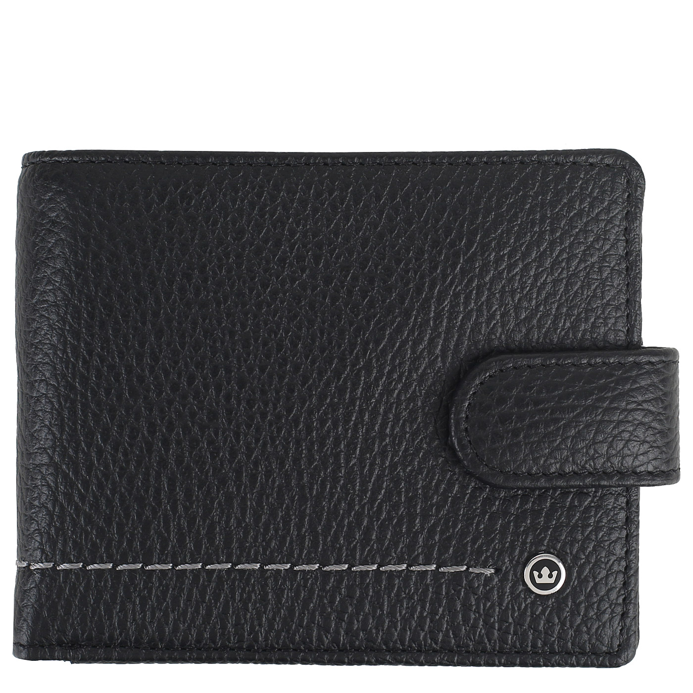 Stevens Портмоне из черной зернистой кожи