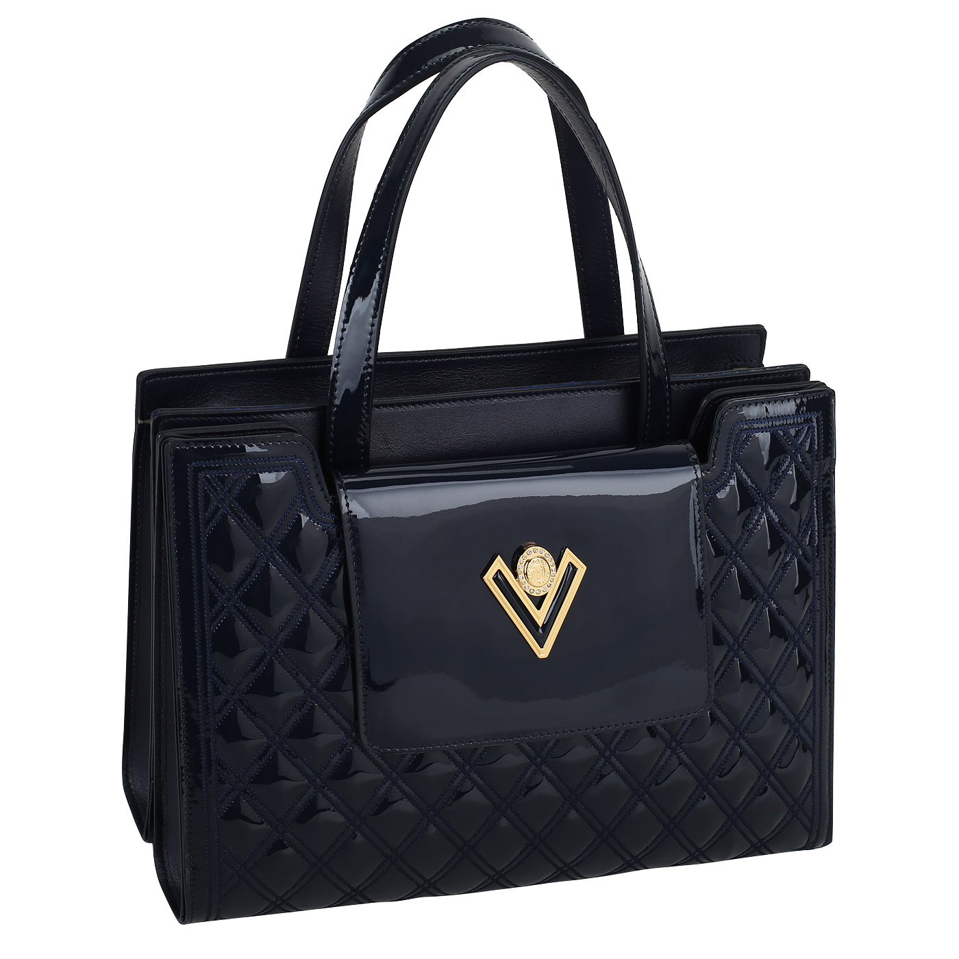 Кожаная сумка Valentino Orlandi Amelia shining